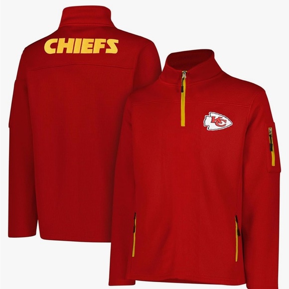 NFL team apparel Men's Quarter-Zip Pullover Sweatshirt with Zipper Pockets - Picture 2 of 15